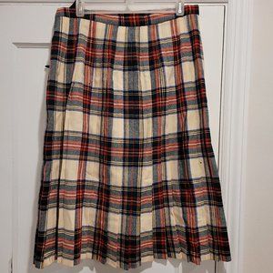 Glenisla Pleated Wool Wrap Skirt - Vintage